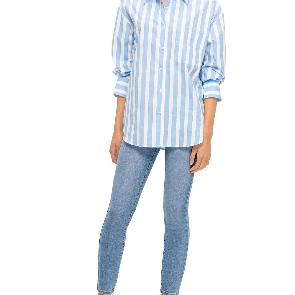 The Frankie Shop Lui striped cotton-poplin shirt